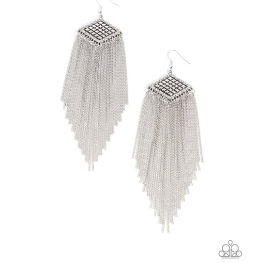Forged Fringe- Silver Earrings