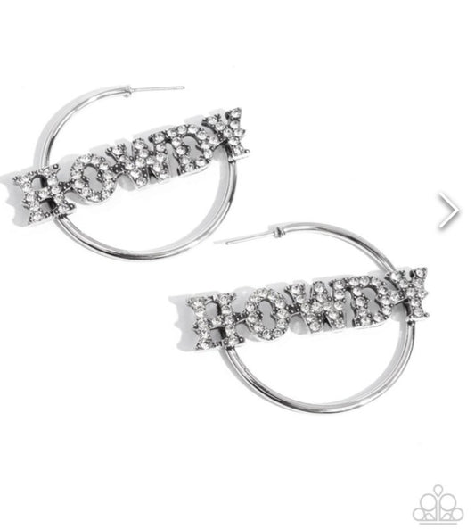 Howdy Hoedown- White Earrings