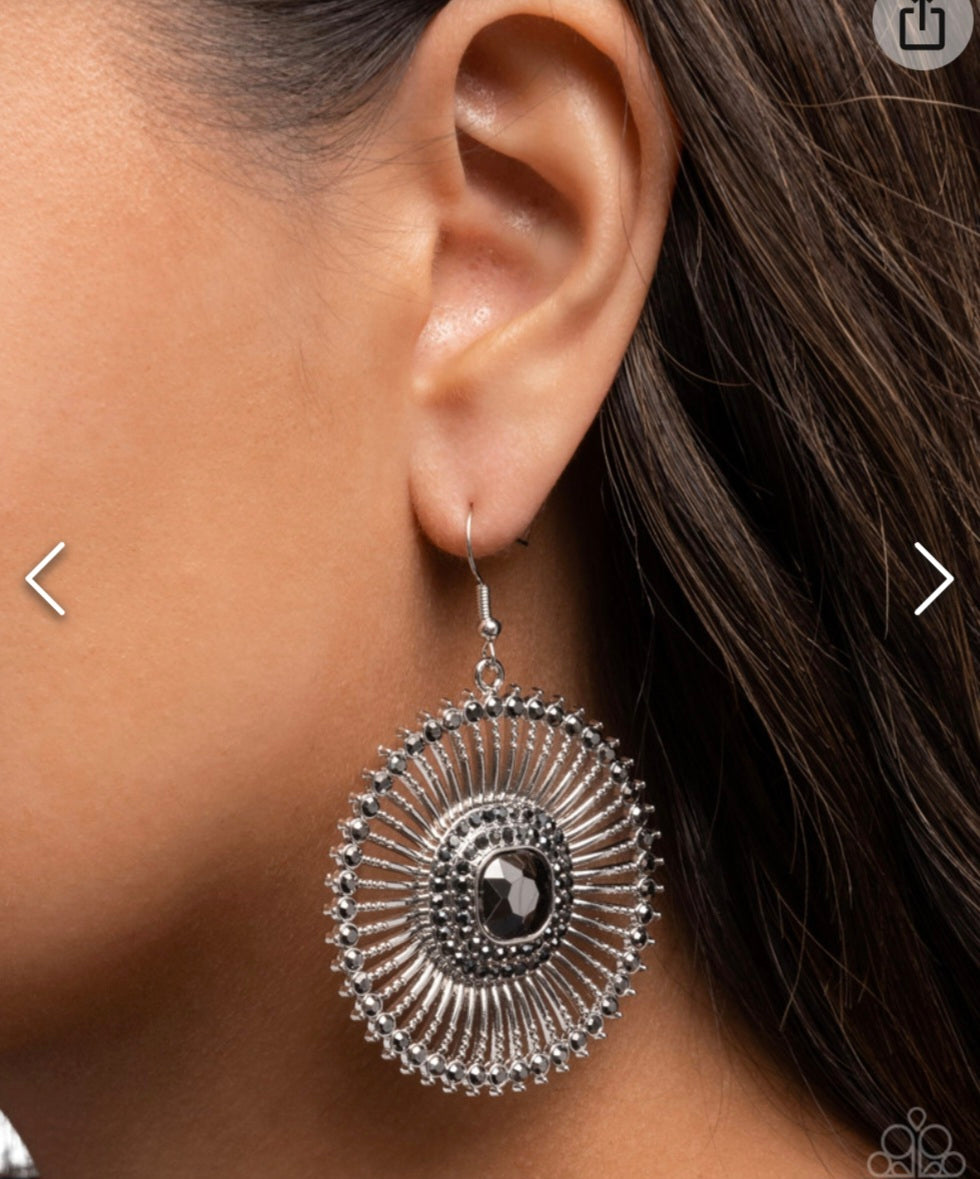Wonderful Wheel- Silver Earrings