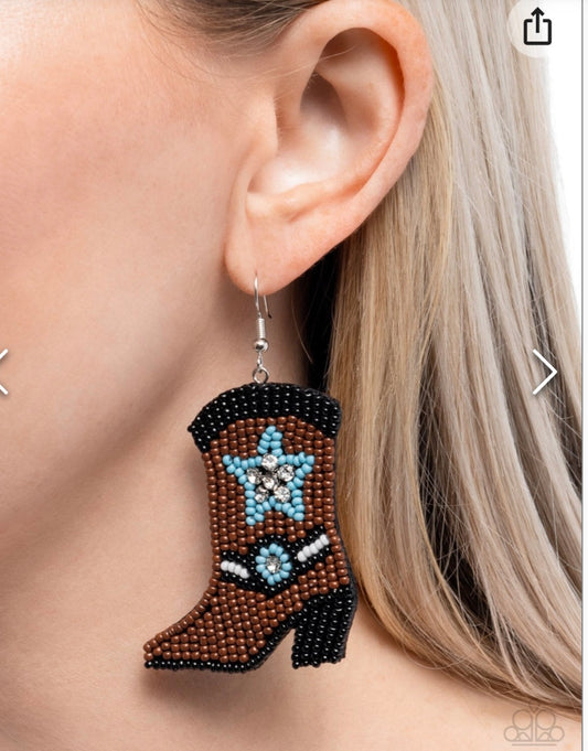 Beaded Boot - Multi Earrings