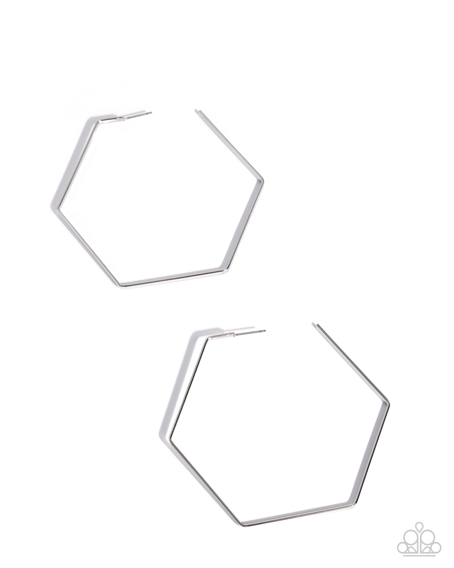 Handcrafted Hexagons- Silver Earrings