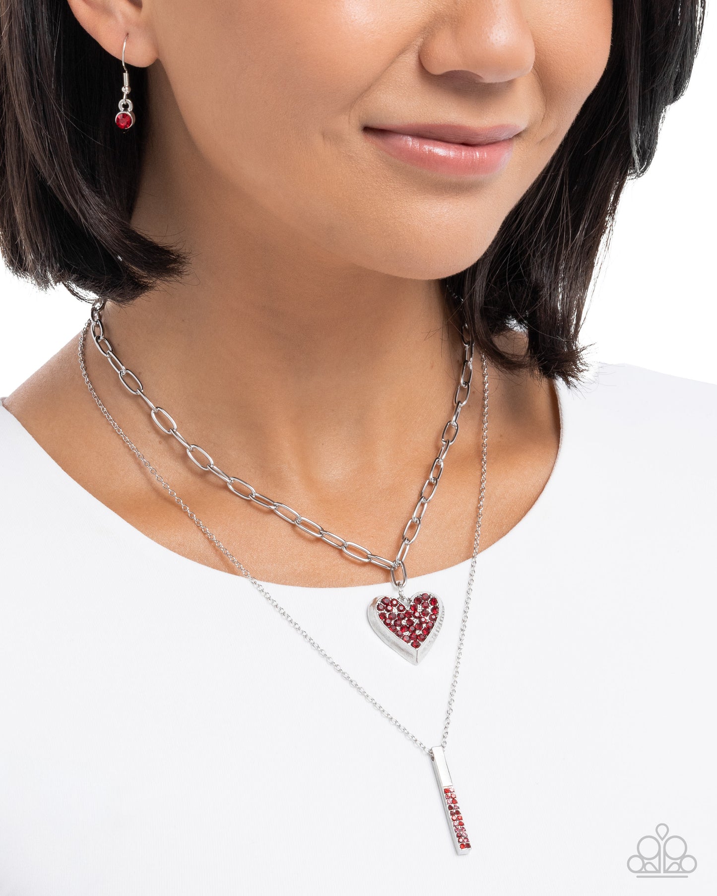 Valentines Volume- Red & Silver Necklace