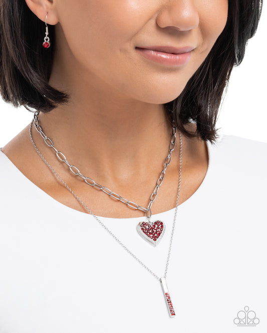 Valentines Volume- Red & Silver Necklace