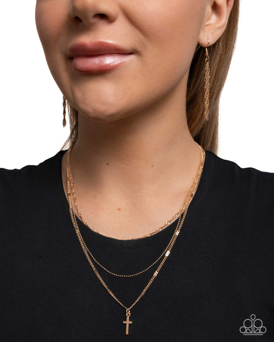 Divine Dedication- Gold Cross Necklace