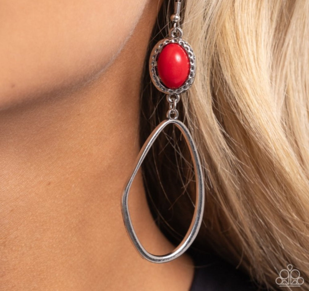 Adventurous Allure -Red Earrings