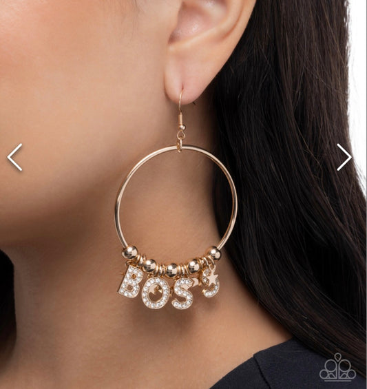 Boss Level- Gold Earrings