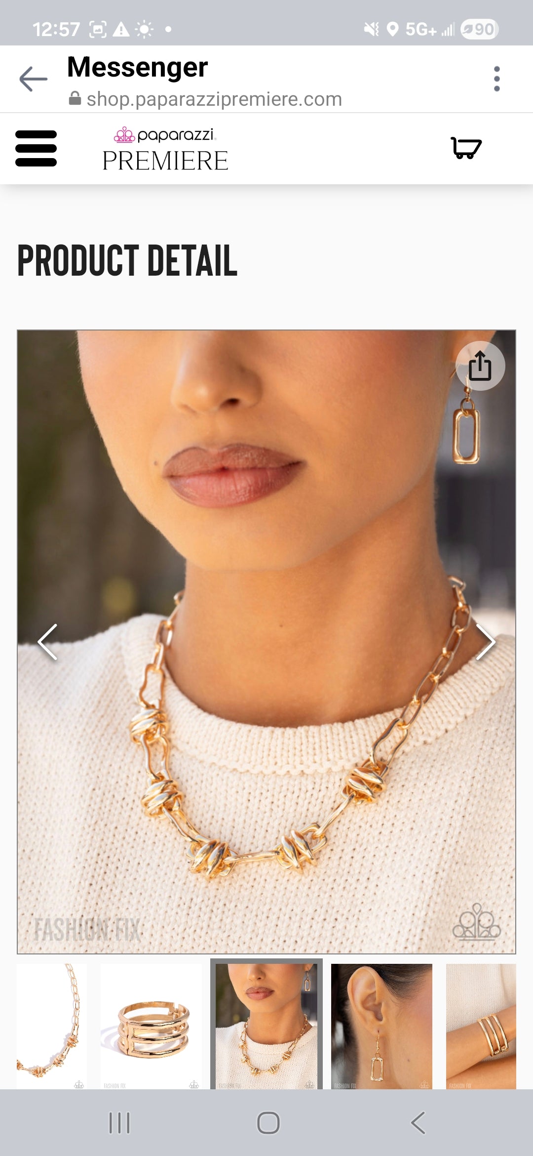 Magnificent Musings- Fashion Fix set- Necklace and Bracelet Gold