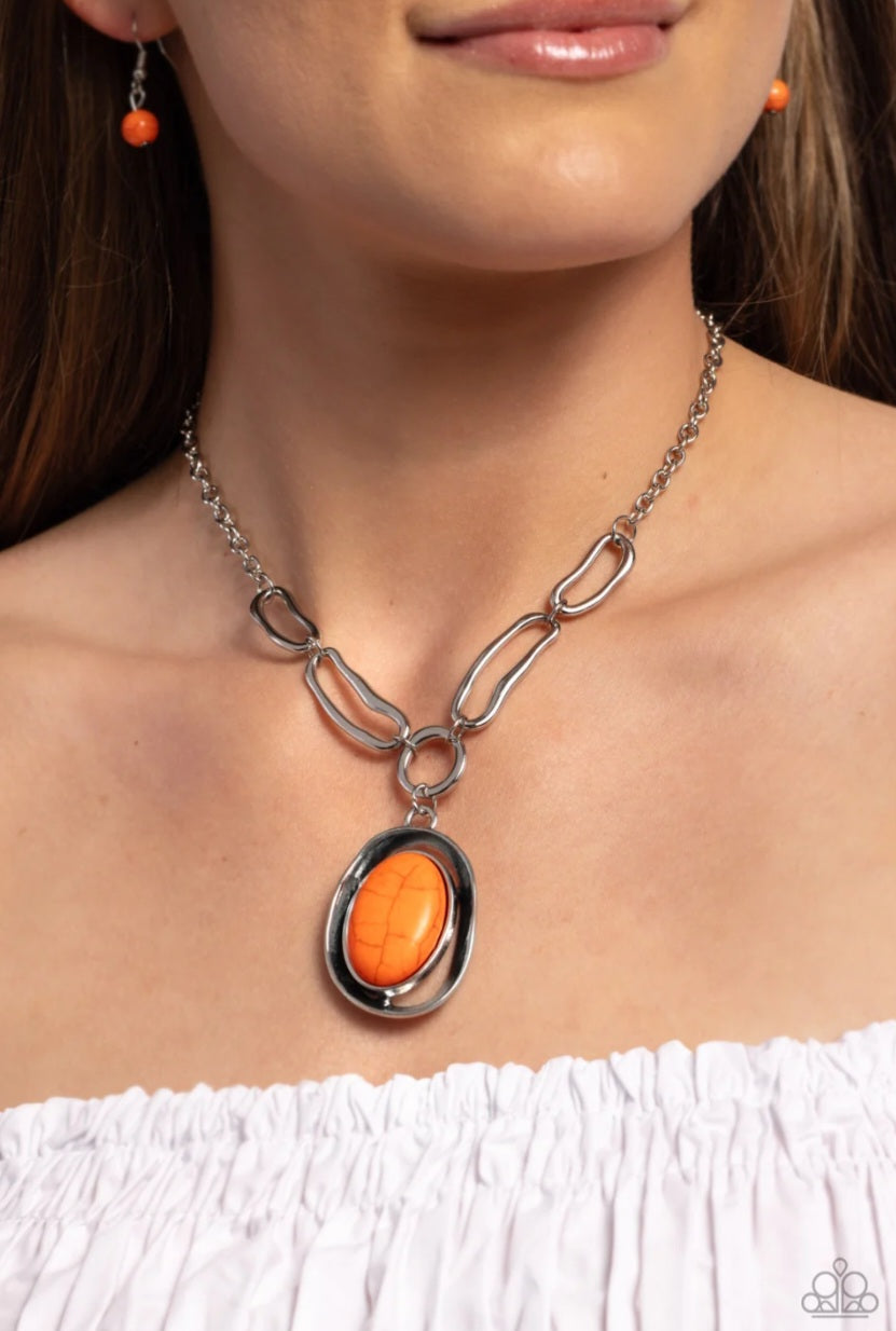 Sandstone Stroll- Orange Necklace