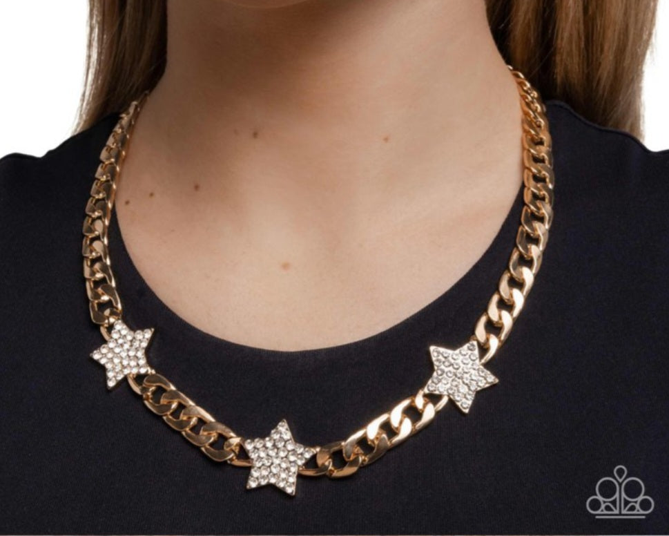 Uncle Sam Stars- Gold Necklace