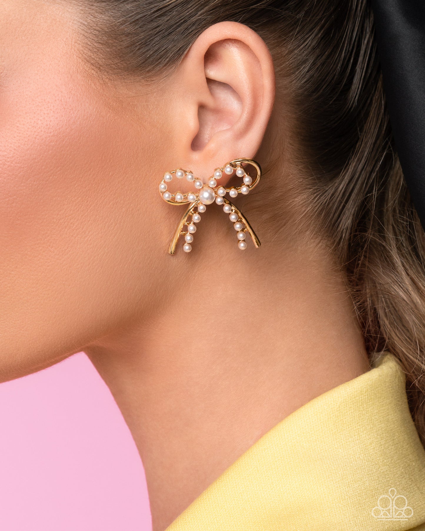 Girly Get it Together- Gold & Pearl Cross Earrings