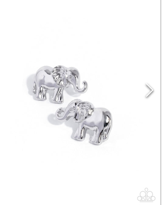 Elephant Eloquence- Silver Earrings