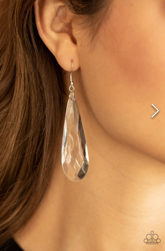 Crystal Crowns- White Earrings