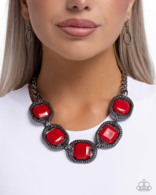 Framing Fanantic-Red Necklace