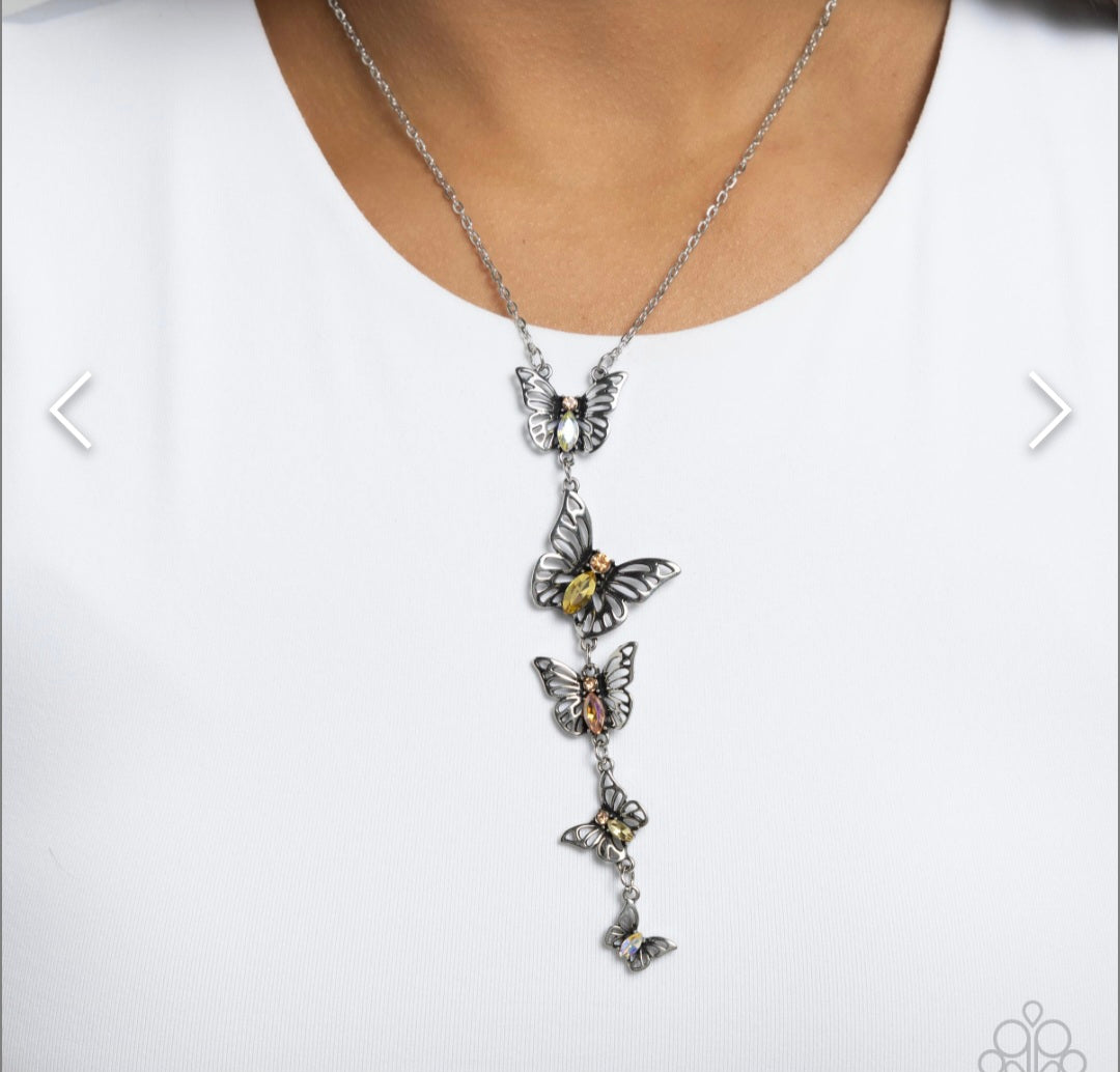 Aerial Addition- Yellow Butterfly Necklace