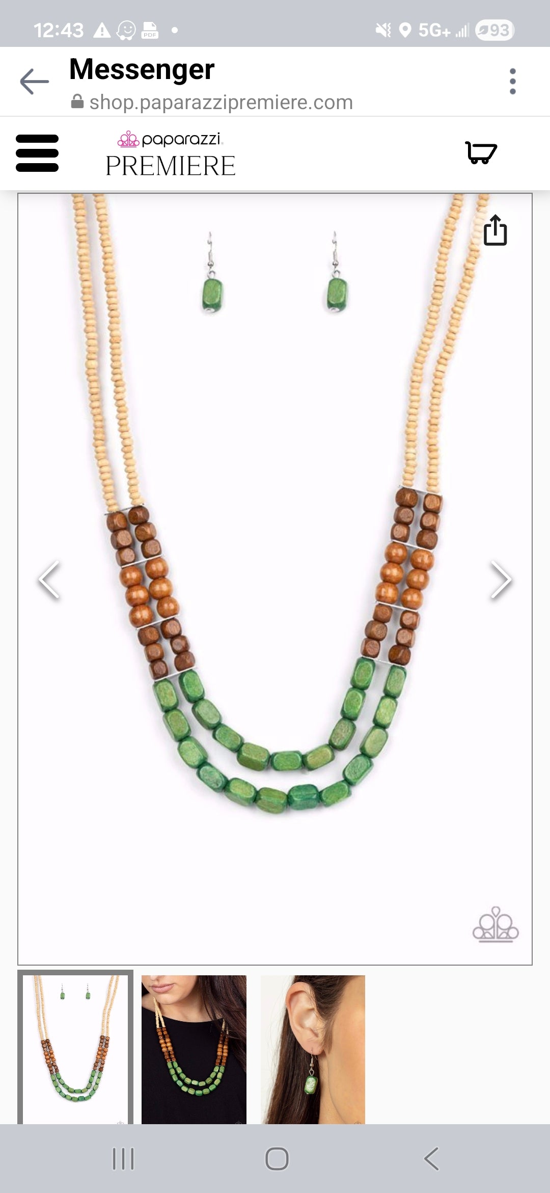 Bermuda Bellhop Necklace- Green