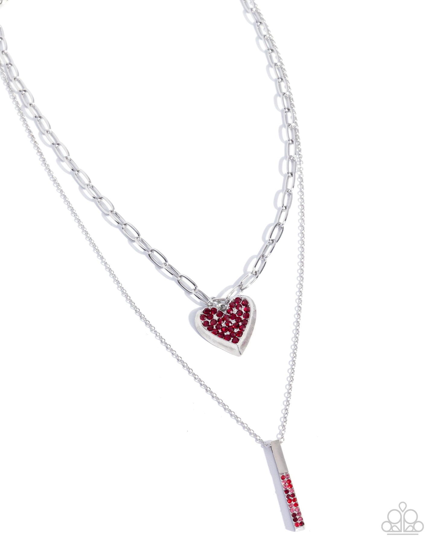 Valentines Volume- Red & Silver Necklace