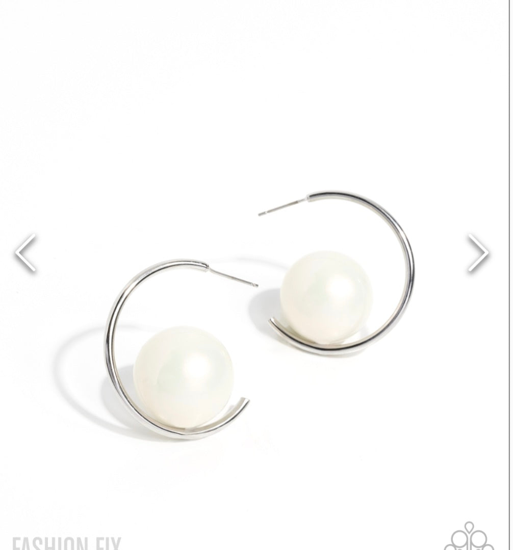Tailored Taste-Silver Pearl Earrings