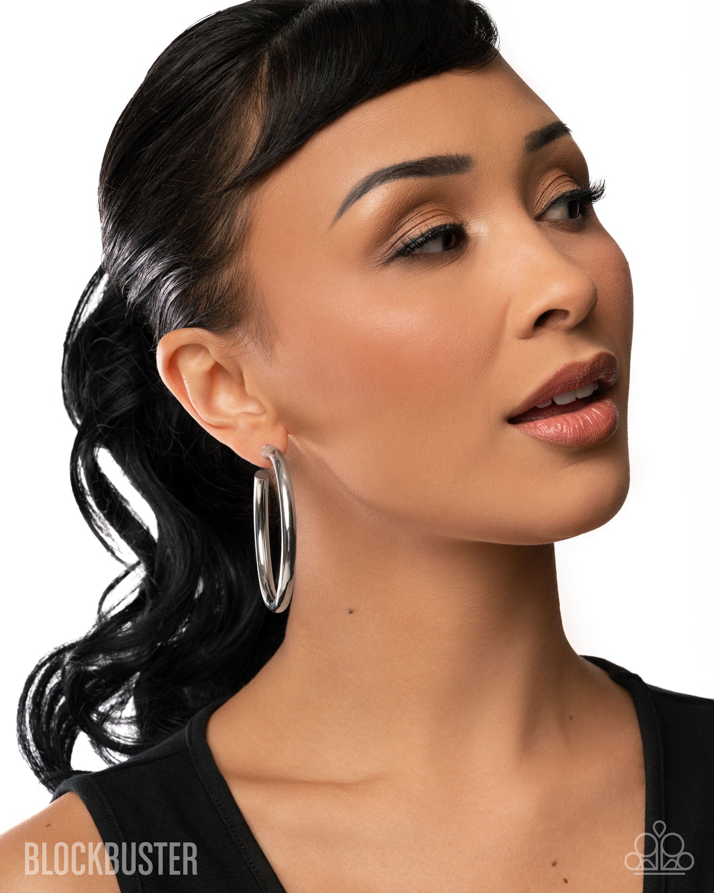Curves Ball- Silver Hoops Earrings