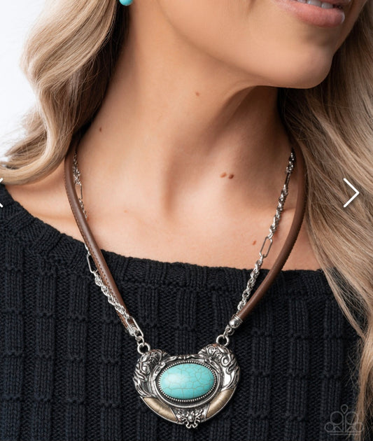 Grounded Gesture- Blue Necklace