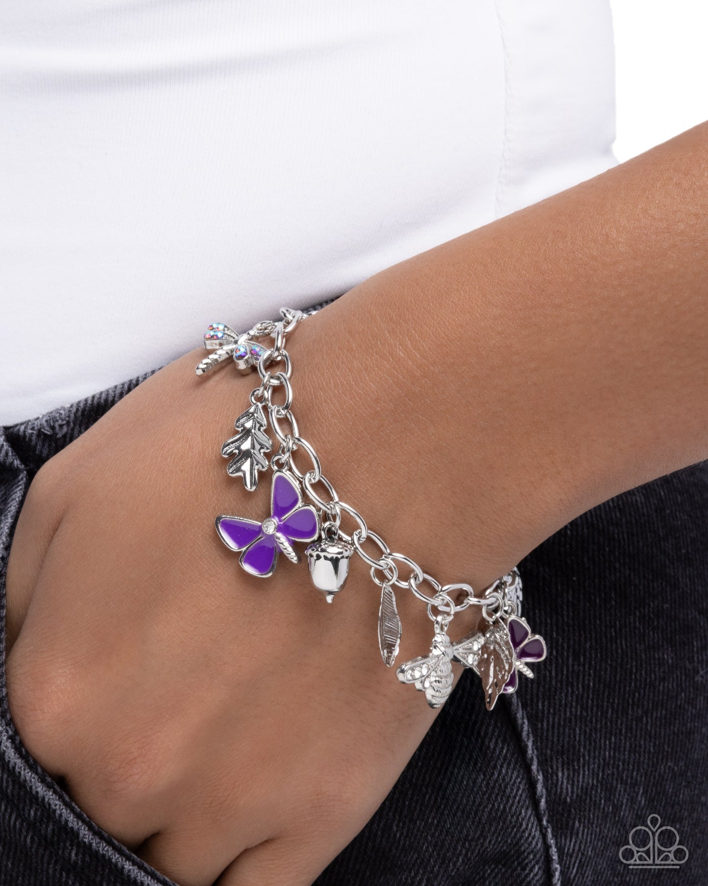 Iconic Insects- Purple charm bracelet