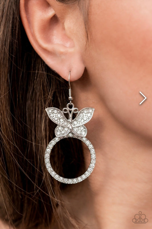 Paradise Found- White Butterfly Earrings