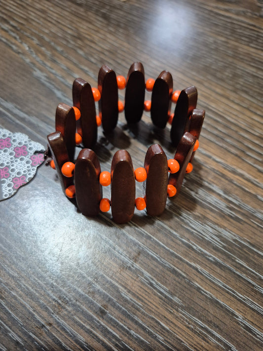 Orange Wood Bracelet