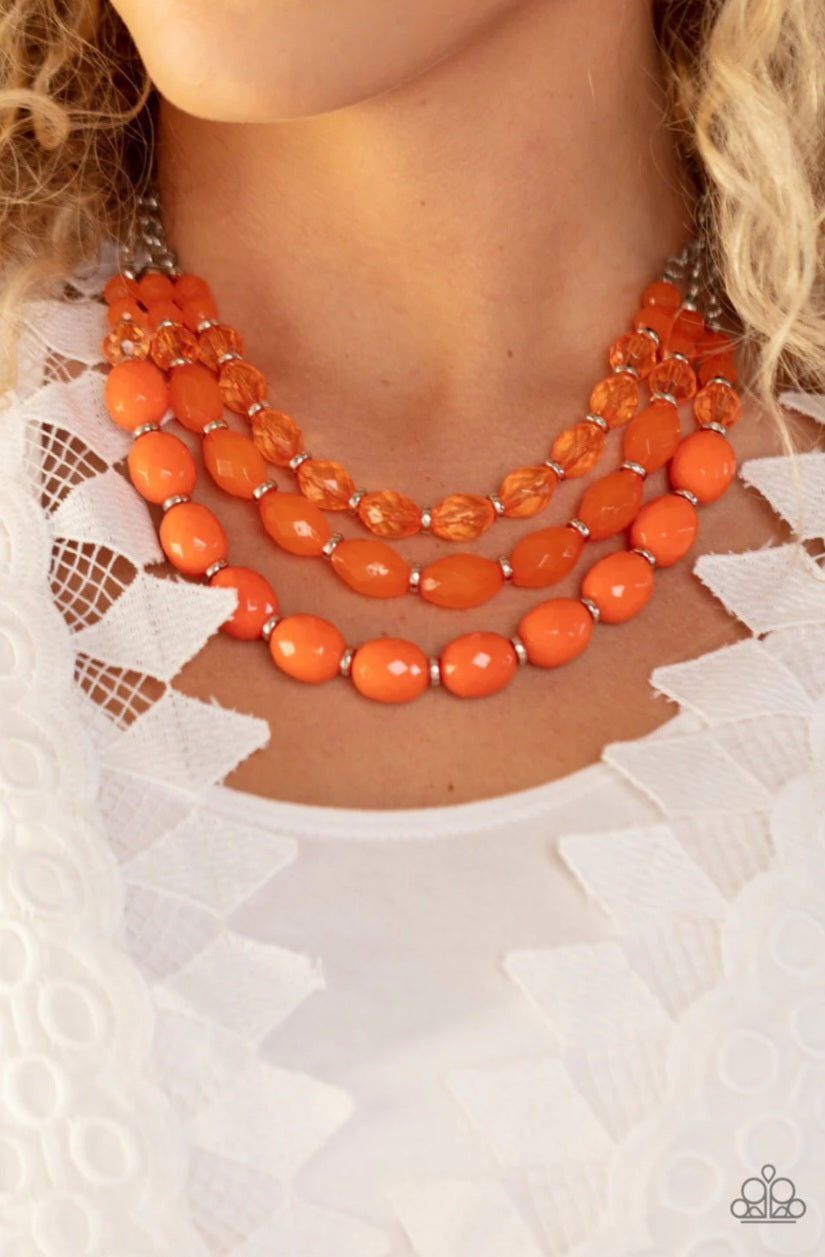 Tropical Hideaway - Orange Necklace